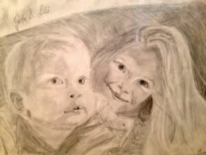 Greta und Lilly 2013 Graphit 20x30cm