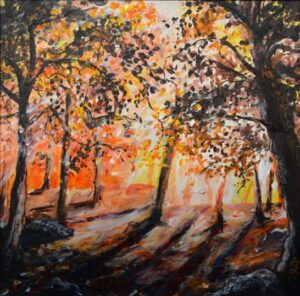 Herbstbuchen am Klosterberg II 2013 Acryl 54x54cm