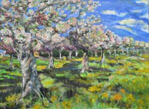 Kirschblüte bei Göda 2013 Acryl 83x63cm