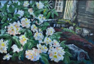 Rhododendron in Schmölln 2013 Acryl 79x57cm