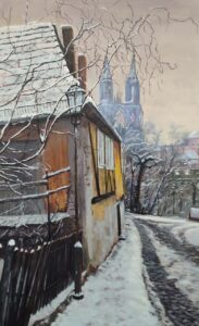 Meissener Wintertag 2025, Acryl 86x57cm