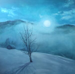 Winter in Svatý Petr 2025, Acryl 108x108cm