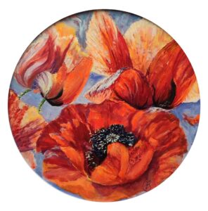 Mohnrund II, Acryl 2025 d65cm